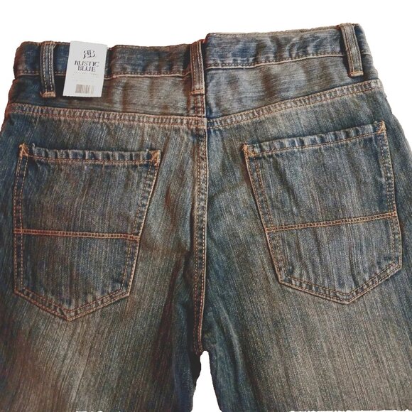 RUSTIC BLUE Brand 18 Boys Bootcut Denim Jeans Vintage Tint Adjustable Waist NWT - Picture 11 of 14